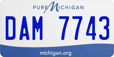 MI license plate DAM7743