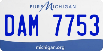 MI license plate DAM7753
