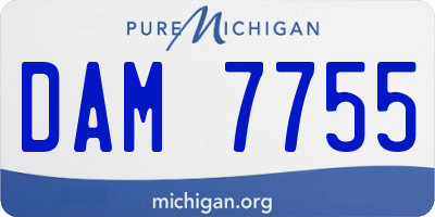 MI license plate DAM7755
