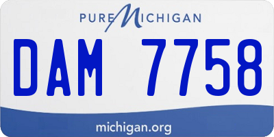 MI license plate DAM7758