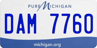 MI license plate DAM7760