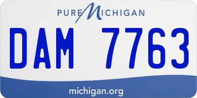 MI license plate DAM7763