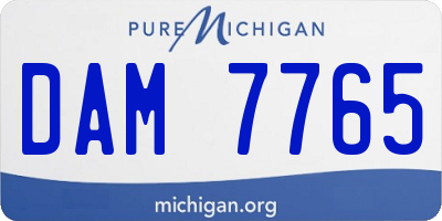 MI license plate DAM7765