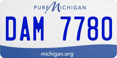 MI license plate DAM7780