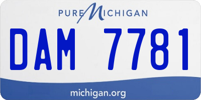 MI license plate DAM7781