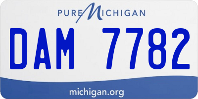 MI license plate DAM7782