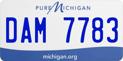 MI license plate DAM7783
