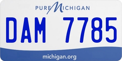 MI license plate DAM7785