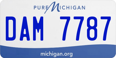 MI license plate DAM7787
