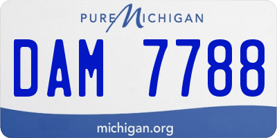 MI license plate DAM7788