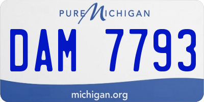 MI license plate DAM7793