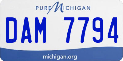 MI license plate DAM7794
