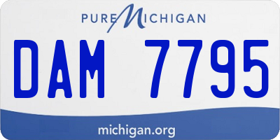 MI license plate DAM7795