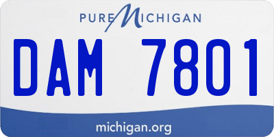 MI license plate DAM7801