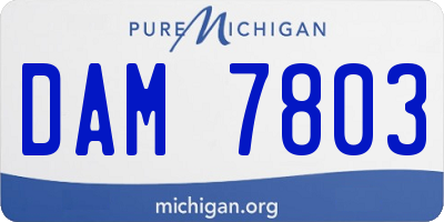 MI license plate DAM7803