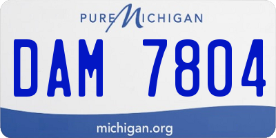 MI license plate DAM7804