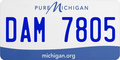 MI license plate DAM7805