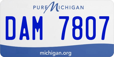 MI license plate DAM7807