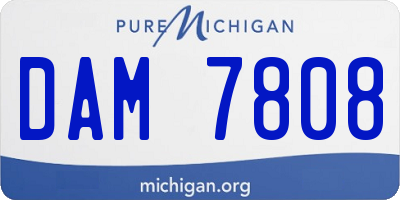 MI license plate DAM7808
