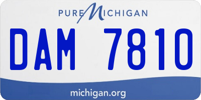 MI license plate DAM7810