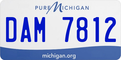 MI license plate DAM7812