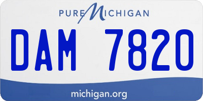 MI license plate DAM7820