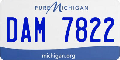 MI license plate DAM7822