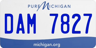 MI license plate DAM7827