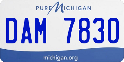 MI license plate DAM7830
