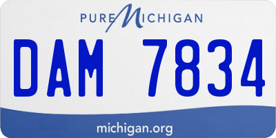 MI license plate DAM7834