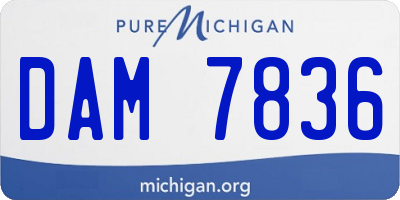 MI license plate DAM7836