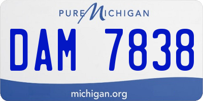 MI license plate DAM7838