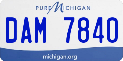 MI license plate DAM7840