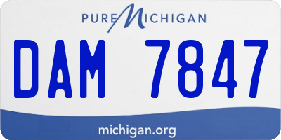 MI license plate DAM7847
