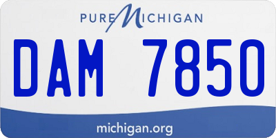 MI license plate DAM7850