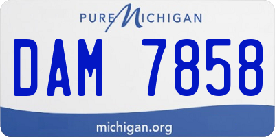 MI license plate DAM7858