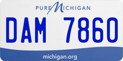MI license plate DAM7860
