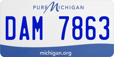 MI license plate DAM7863