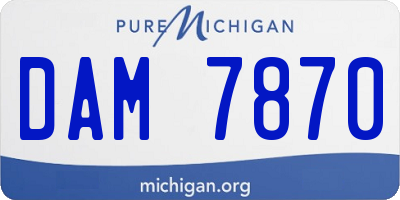 MI license plate DAM7870