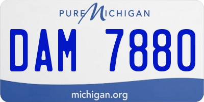 MI license plate DAM7880