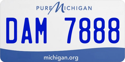 MI license plate DAM7888