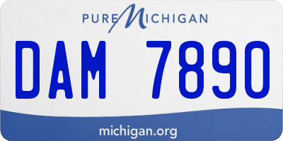 MI license plate DAM7890