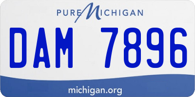 MI license plate DAM7896