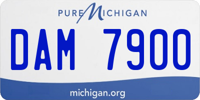 MI license plate DAM7900