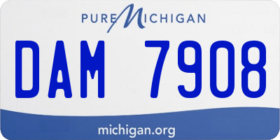 MI license plate DAM7908