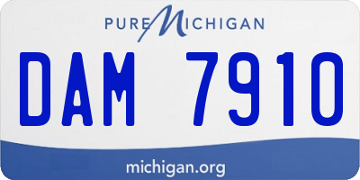 MI license plate DAM7910