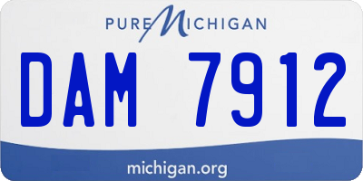 MI license plate DAM7912