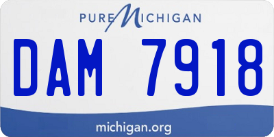 MI license plate DAM7918
