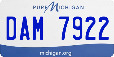 MI license plate DAM7922