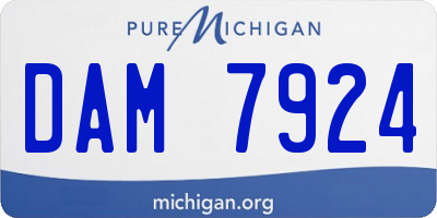 MI license plate DAM7924